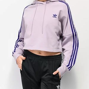 Purple adidas cropped hoodie !